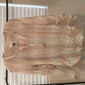 Universal Thread Dusty pink & cream long sleeve flannel Sz L